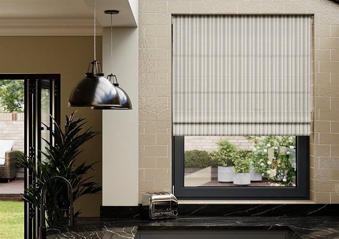 Santorini Stripe, Beachwood - Twist&Fit Roman Blind - Image 3